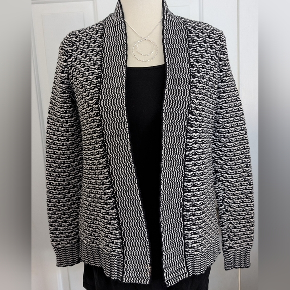 Talbots Classic Open Front Knit Cardigan Sweater - Picture 5 of 7